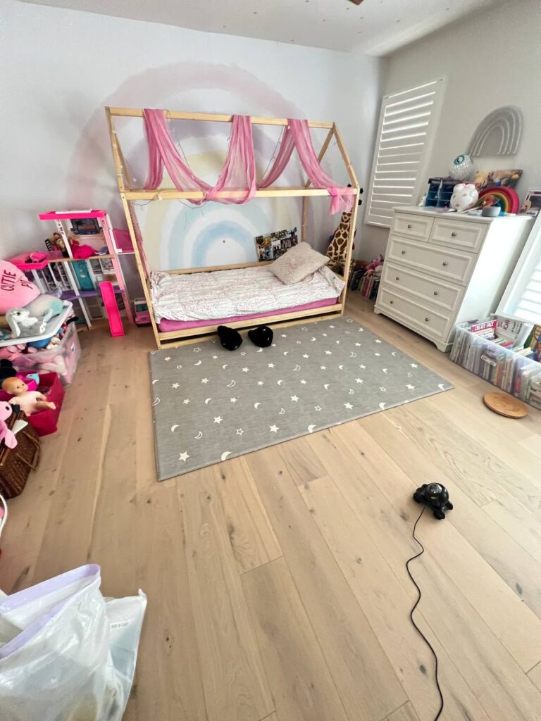 Organized kids room after professional decluttering and cleaning service in Los Angeles.