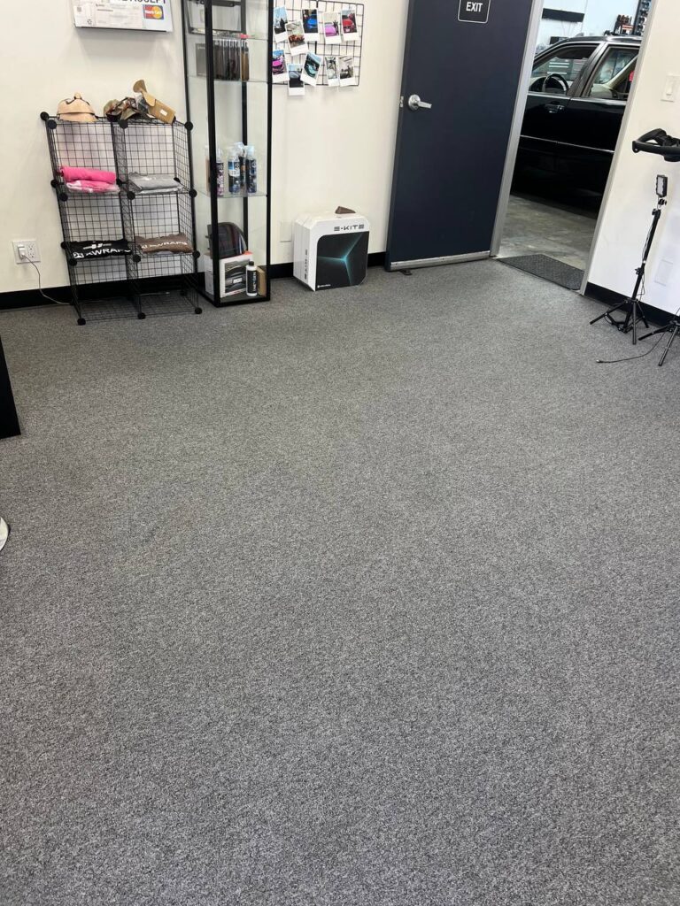 Office carpet after professional deep cleaning in Los Angeles — fresh and spotless result