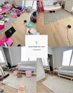 Kids’ room organizing before and after