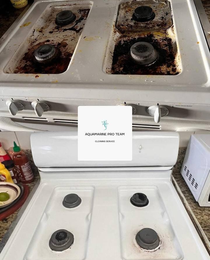 Stove deep cleaning before and after – Aquamarine Pro Team