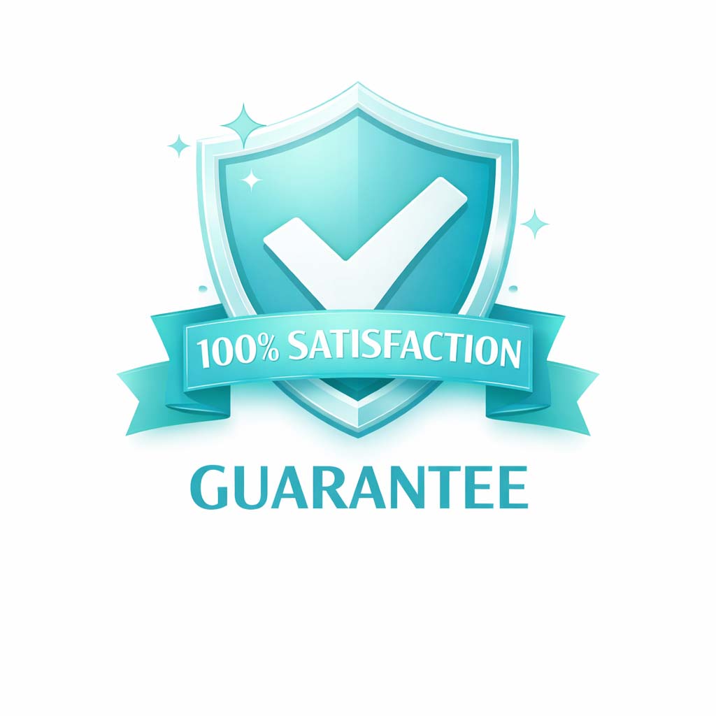 100% satisfaction guarantee for residential and deep cleaning services by Aquamarine Pro Team.