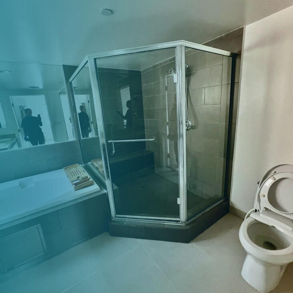 Bathroom after professional cleaning by Aquamarine Pro Team in Los Angeles